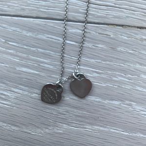 Tiffany & Co. Double heart tag pendant necklace